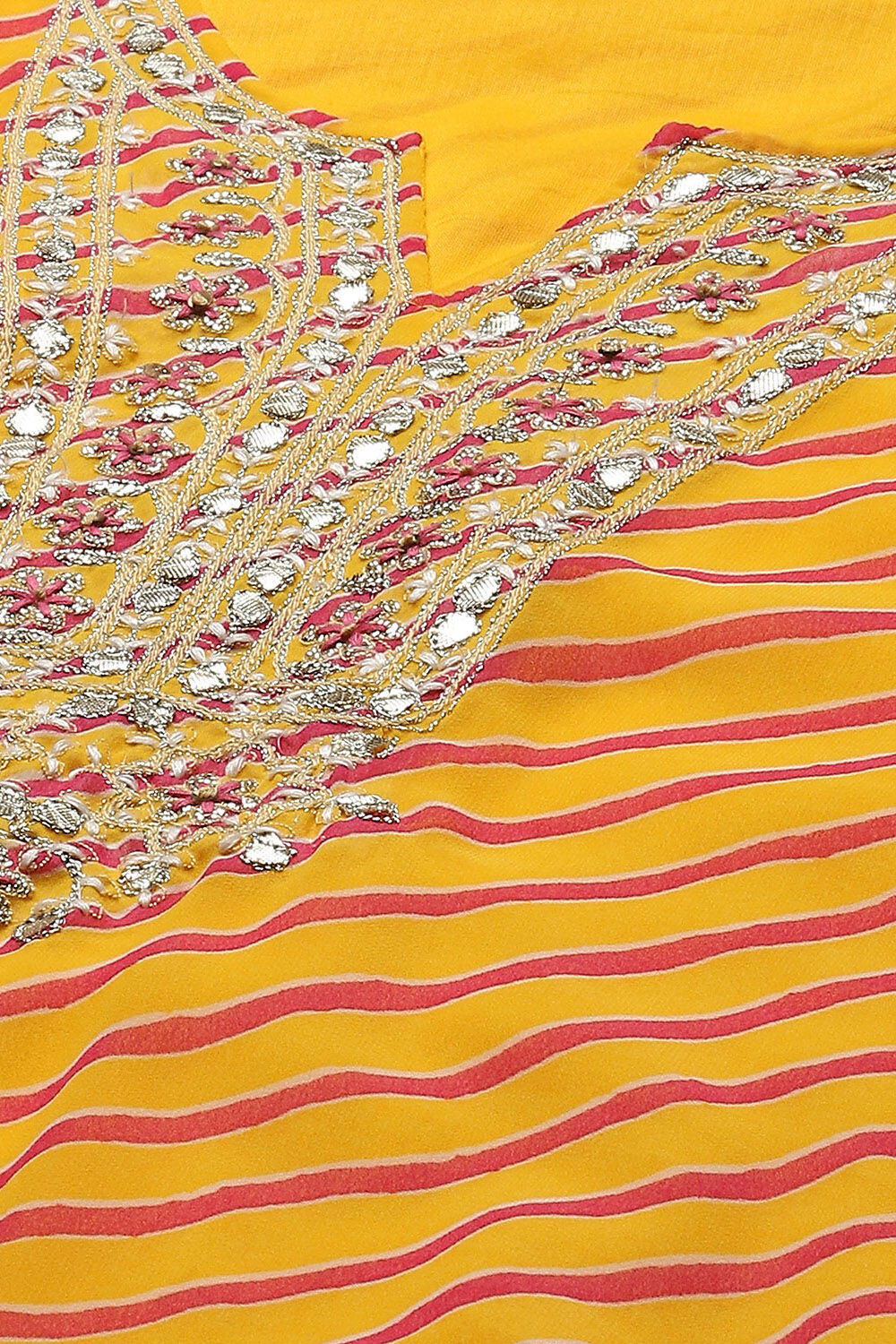 Yellow Viscose Straight Suit set image number 1