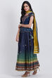 Navy Blue Cotton Lehenga Set image number 3