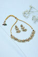 Gold & Green Brass Necklace Set image number 0