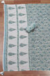 White Cotton Hand Block Print Unstitched Suit Set image number 3