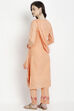 Orange Chanderi Silk Unstitched Suit Set image number 5