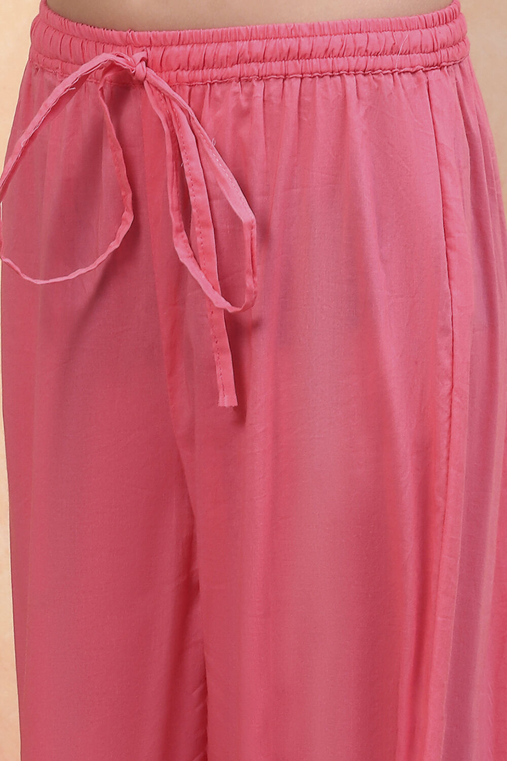 Coral Pure Cotton Floral Printed Tiered Suit Set image number 2