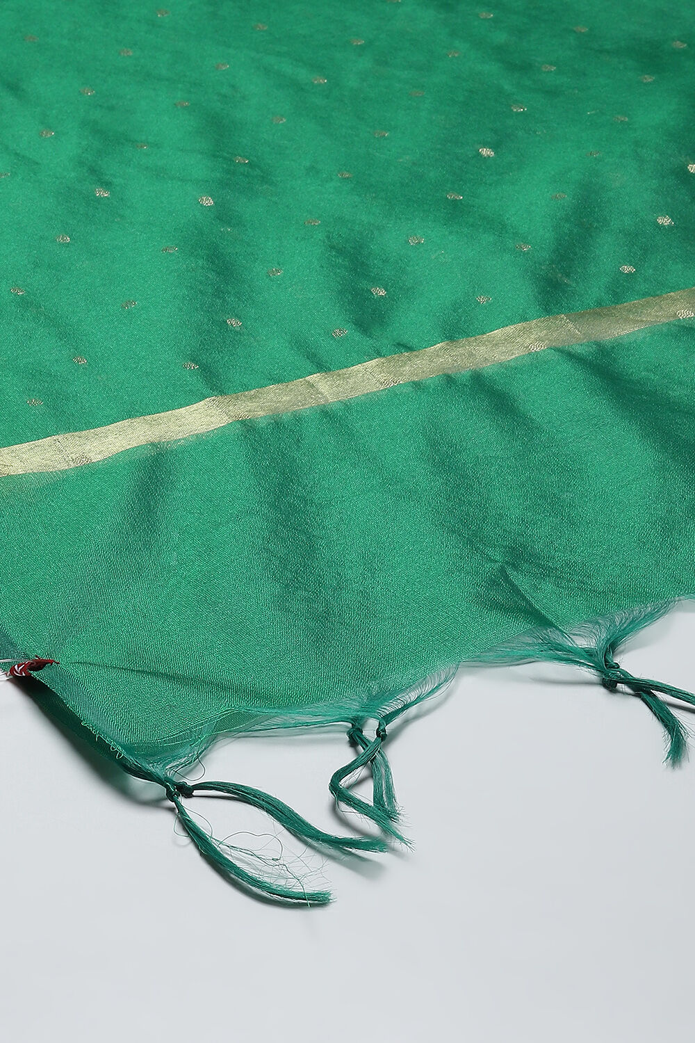 White Cotton Blend Yarndyed Dupatta image number 1