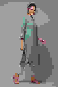 Fern Green Acrylic Straight Yarndyed Kurta image number 4