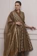 Brown Cotton Anarkali Yarndyed Suit Set image number 7