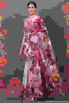 Rohit Bal Off White Cotton Silk Printed Saree image number 1