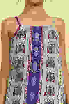 Purple Cotton Printed Straight Sharara Suit Set image number 1