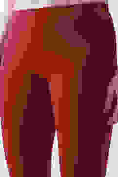 Maroon Cotton Lycra Solid Fitted Cropped Leggings image number 1