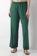Green Solid Straight Palazzos image number 4