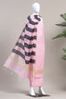 Hot Pink Cotton Printed Embroidered Unstitched Suit Set image number 4