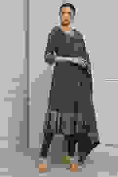 Teal Cotton Printed Anarkali Suit Set image number 5