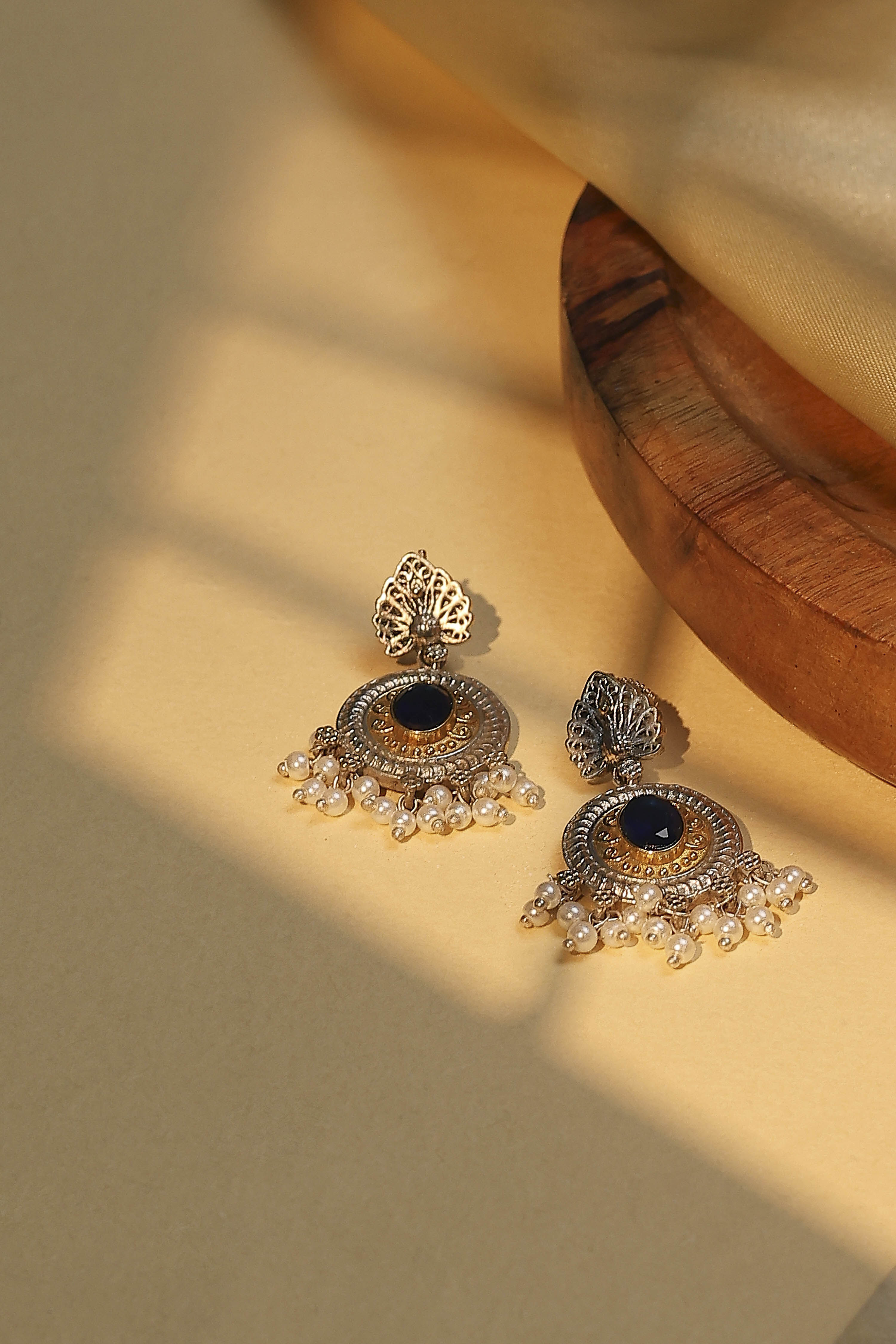 Navy Brass Drop & Danglers image number 0