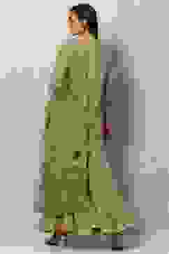 Moss Green Nylon Straight Suit set image number 4