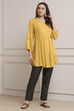 Yellow Viscose Rayon Straight Kurta Pants Set