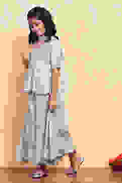 Green Viscose Blend Peplum Suit Set image number 3