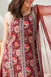 Maroon Printed Straight Kurta & Palazzo Suit Set image number 1