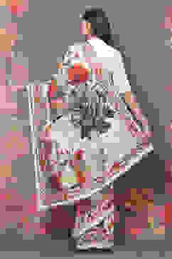 Rohit Bal Off White Cotton Silk Printed Saree image number 5