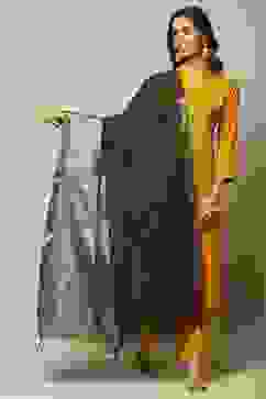 Black Cotton Blend Yarndyed Dupatta image number 2