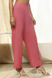 Pink Cotton Solid Straight Palazzos image number 3