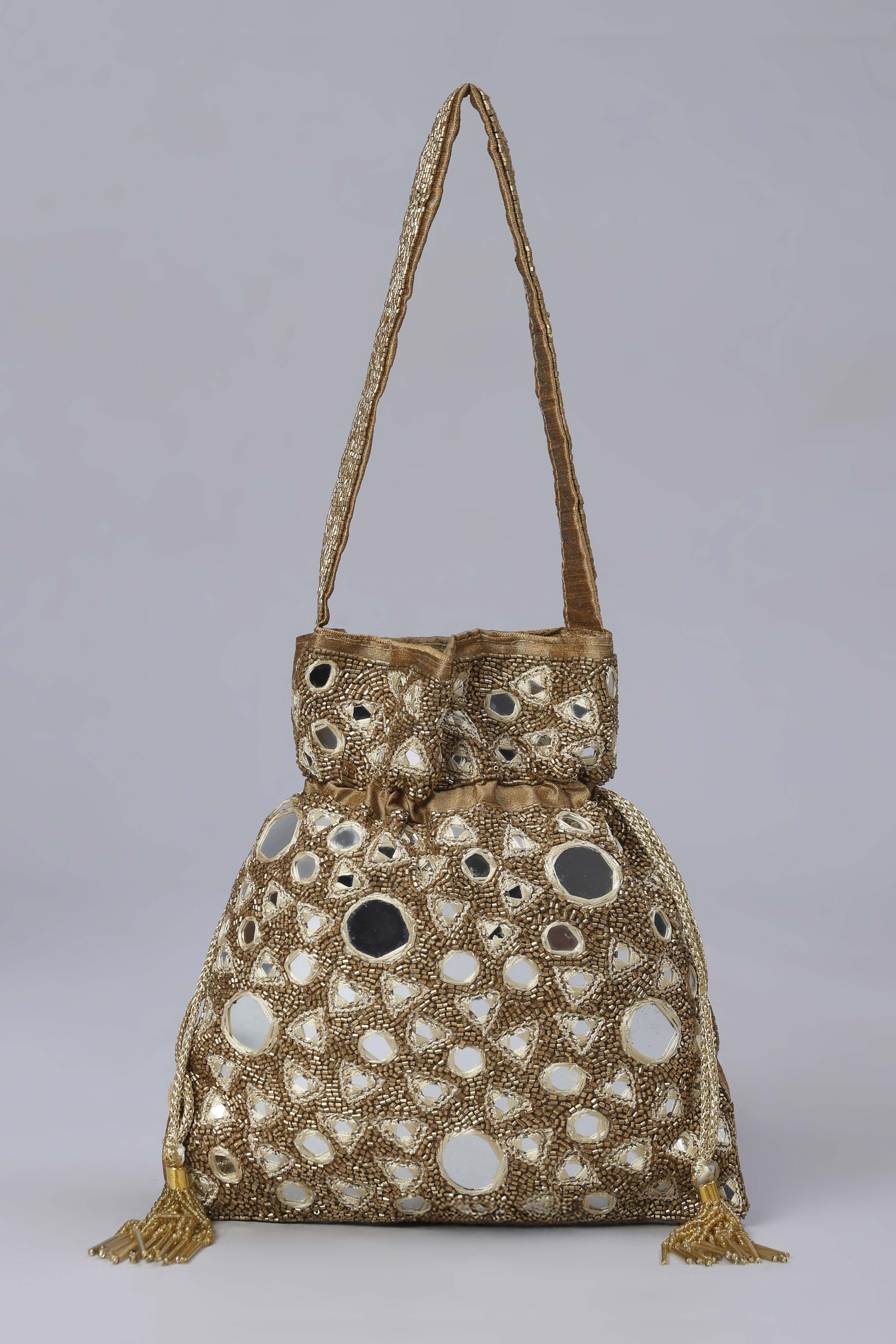 Gold Fabric Potli Bag image number 1