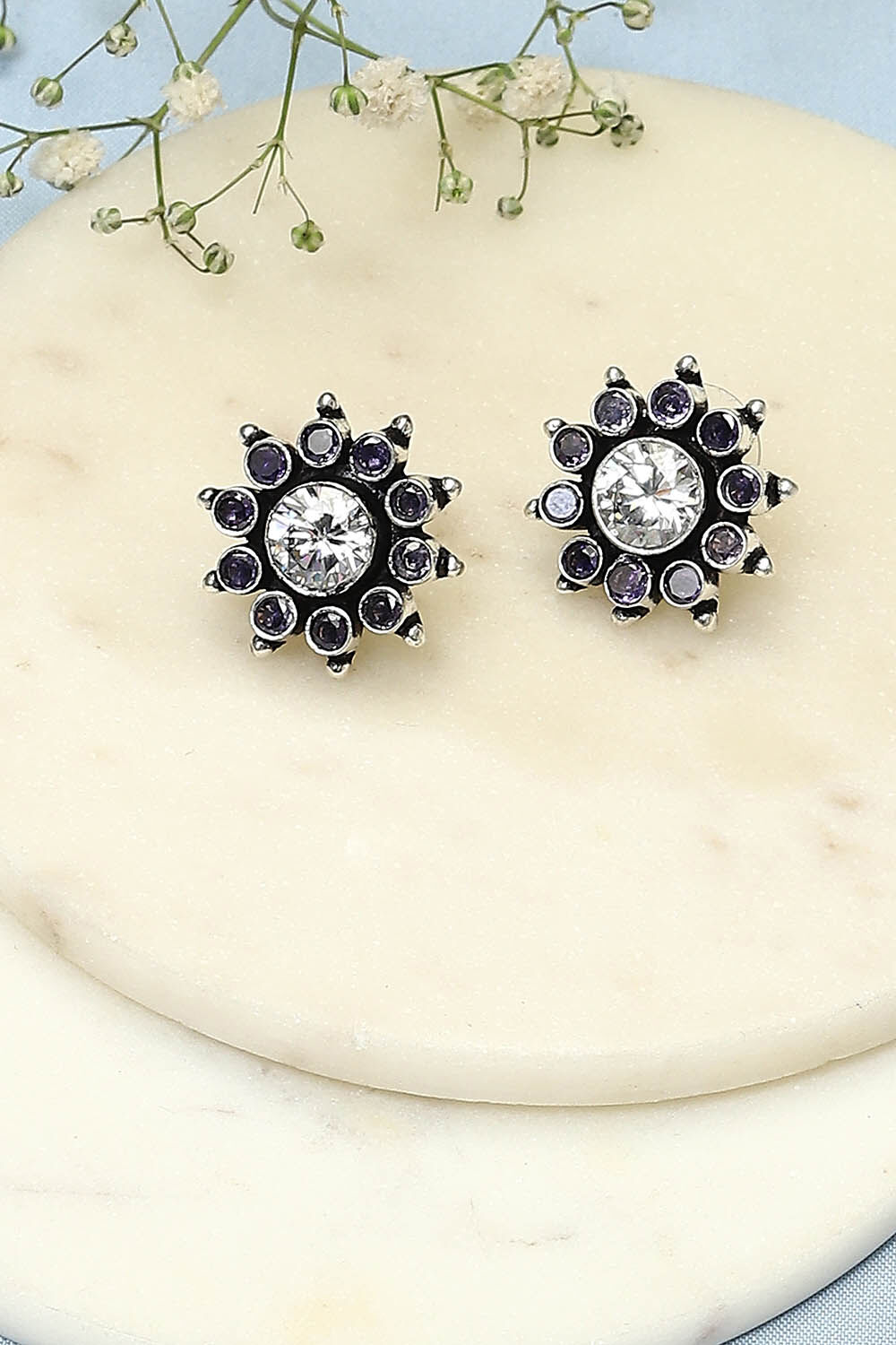 White Brass Earrings image number 0