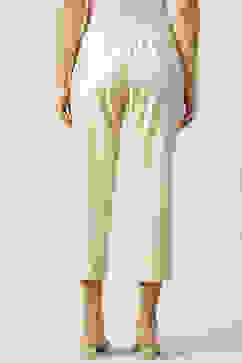 Beige Poly Viscose Solid Pant image number 4