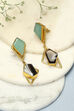 Mint Green Black Brass Earrings image number 0