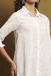Dusk Blue Cotton Blend Solid Straight Shirt Style Kurti image number 1