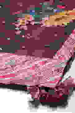 Chocolate Brown Cotton Blend Lehenga Set image number 3