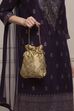Dark Gold Fabric Potli Bag image number 7