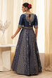 Blue Embroidered Festive Lehenga Set image number 4