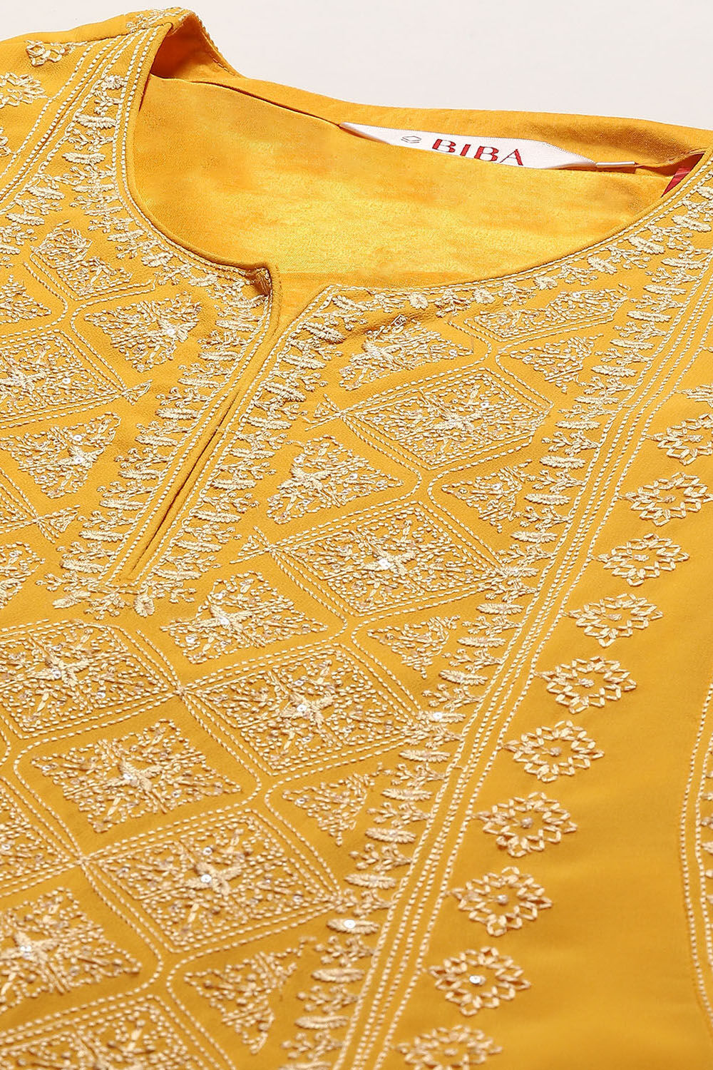 Yellow Polyester Straight Suit Set image number 1