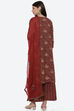 Maroon Cotton Unstitched Suit Set image number 4