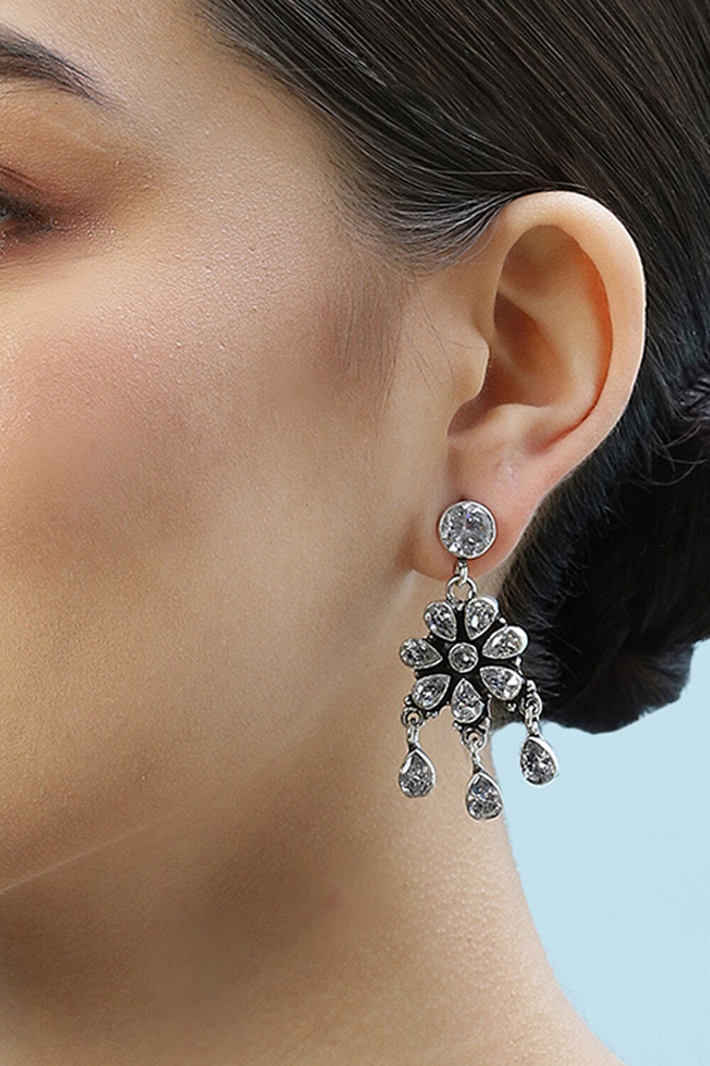 White Brass Earrings image number 1