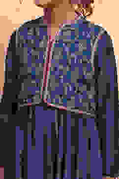 Teal Polyester Blend Anarkali Suit Set image number 1