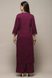 Deep Red Cambric Relaxed Kurta Palazzo Suit Set image number 5
