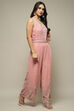 Pink Embroidered Straight Jumpsuit image number 4