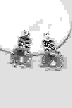 Oxidised Black Alloy Earrings image number 2