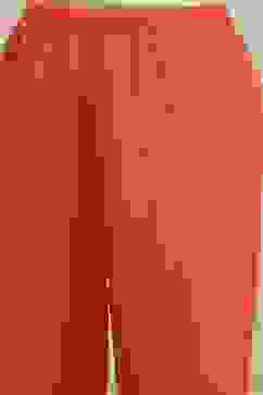 Orange Silk Embroidered Gathered Straight Suit Set image number 2