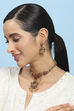Red Green Stone Necklace Set image number 3