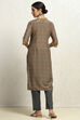 Grey Cotton Handloom Unstitched Suit Set image number 5