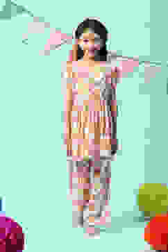 Off White & Red Rayon Printed Sleepwear image number 6