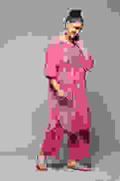 Fuchsia LIVA Straight Printed 2 Piece Set image number 5