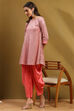 Aqua Blue Viscose Blend Embellished Asymmetric Kurta Set image number 0