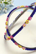 Purple Pink Yellow Metal And Beads Bangles image number 1