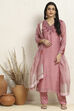 Green Chanderi Hand Embroidered Unstitched Suit Set image number 1