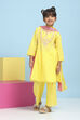 Yellow Cotton Solid A-Line Suit Set image number 6
