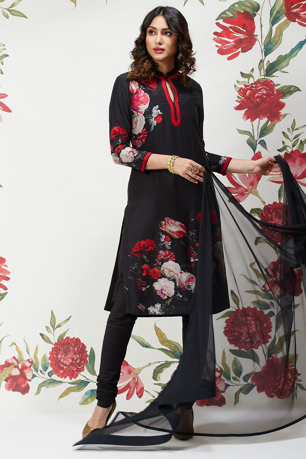 Rohit Bal Off White Cotton Straight Printed Suit Set image number 0