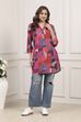 Blue Rayon Straight Printed Kurta image number 5