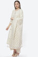 Off White Cotton Hand Block Print Unstitched Suit Set image number 5